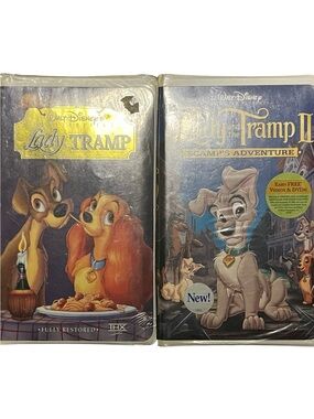 Sealed VHS new Disney movies Lady and the Tramp 1,2